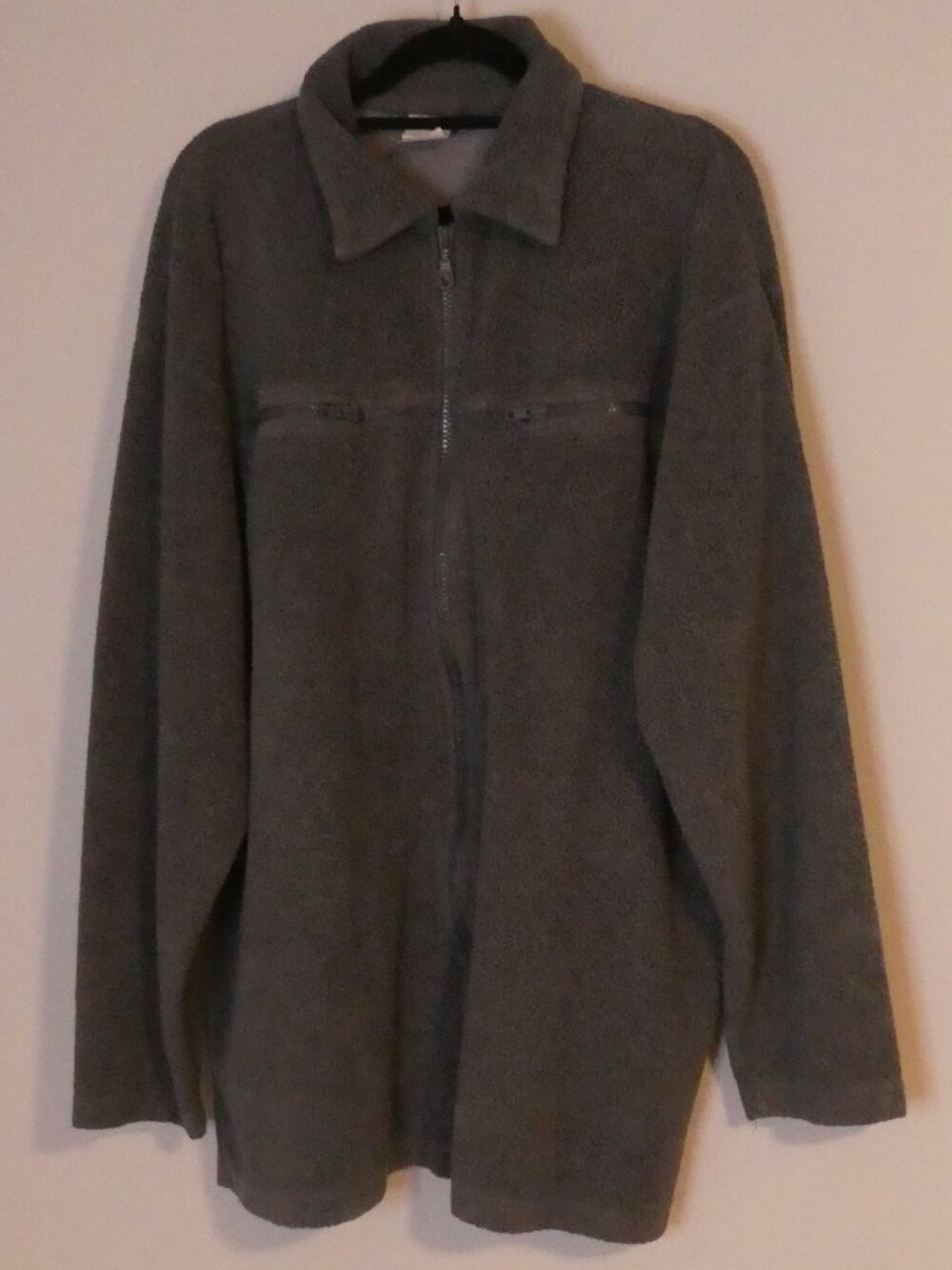 Vintage AU COTON ORIGINAL Made In Canada Grey Fleece Zip-Up Jacket - size 2